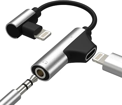 for iPhone Aux Adapter for 14 13 Pro Max Lightning to 3.5mm Headphone Jack 2in1 for Apple Mfi Certified Audio Charger Dual Accessories Charging Dongle Stereo Earphone Power Cable Tablet Converter