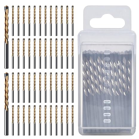 50 PCS 1/8" Drywall Router Bits,Spiral Router Bits with Guide Point for Spiral Saw,M2 High Speed Steel Drywall Cutout Tool for Outlet Holes,Hi-Hat Hole,Window Openings,Engraving & Patterns on Drywall