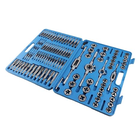 Tap and Die Set, Durable Metric Threading Repair Kit for Home Workshop Carbon Steel 110PCS with 35 Dies 70 Taps 5 Wrenches Storage Case M2 to M18