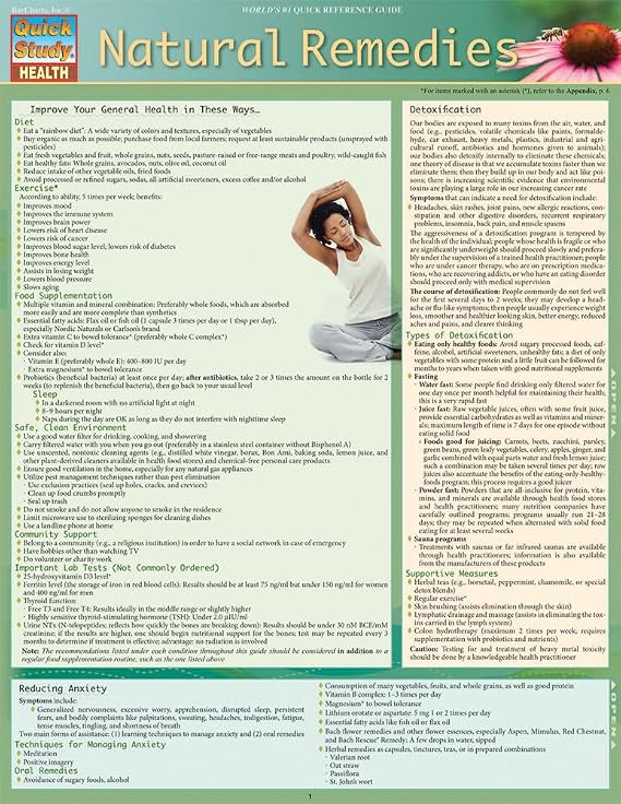 Natural Remedies: QuickStudy Laminated Reference Guide (Quick Study Health)