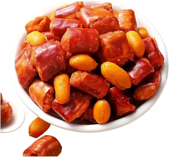 Spicy Crispy Peanuts - 250g - Spicy Peanut Chili Fritters - Asian Snack - Chili Fritters - Spicy - Chinese Snack - Suitable for parties, bars, offices, and everyday snacks; vegan friendly.