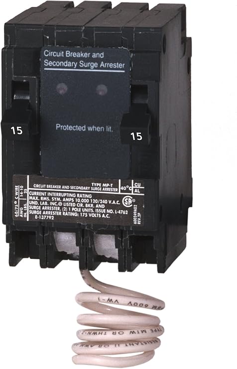 Murray MSA1515SPD Space Saving Whole House Surge Protection with Two 15A Circuit Breakers