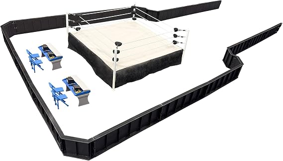 Ultimate Wrestling Ring Playset With Barricade, Ring & Commentators Tables