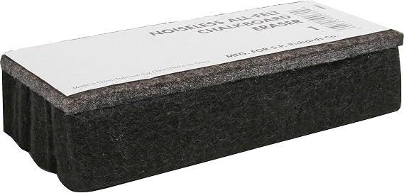 Sparco SPR1 Chalkboard Eraser, All-Felt, Dustless, Black, 6 x 2 1/2