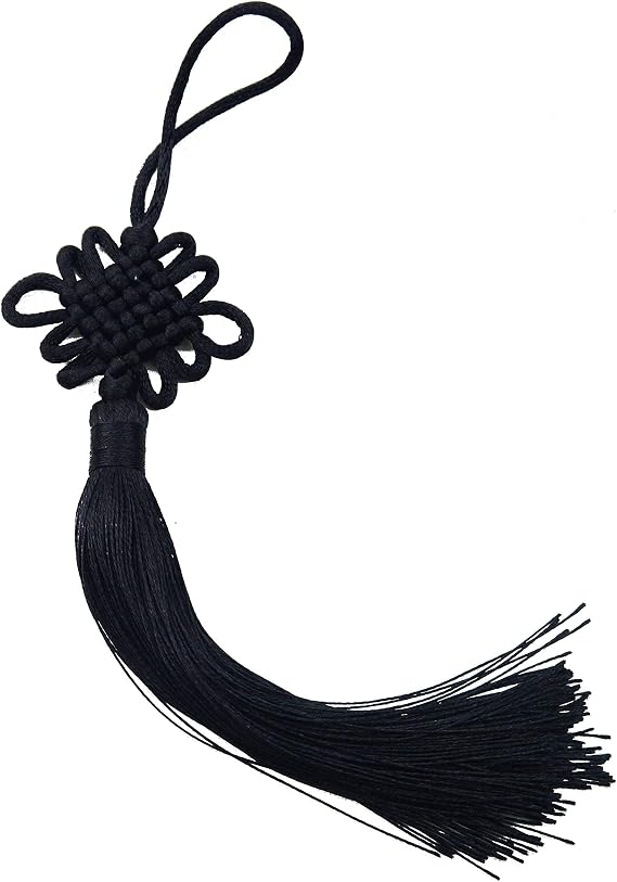 10Pcs 8.5 Inch Handmade Chinese Tassels for Door, Car Decor(Black)