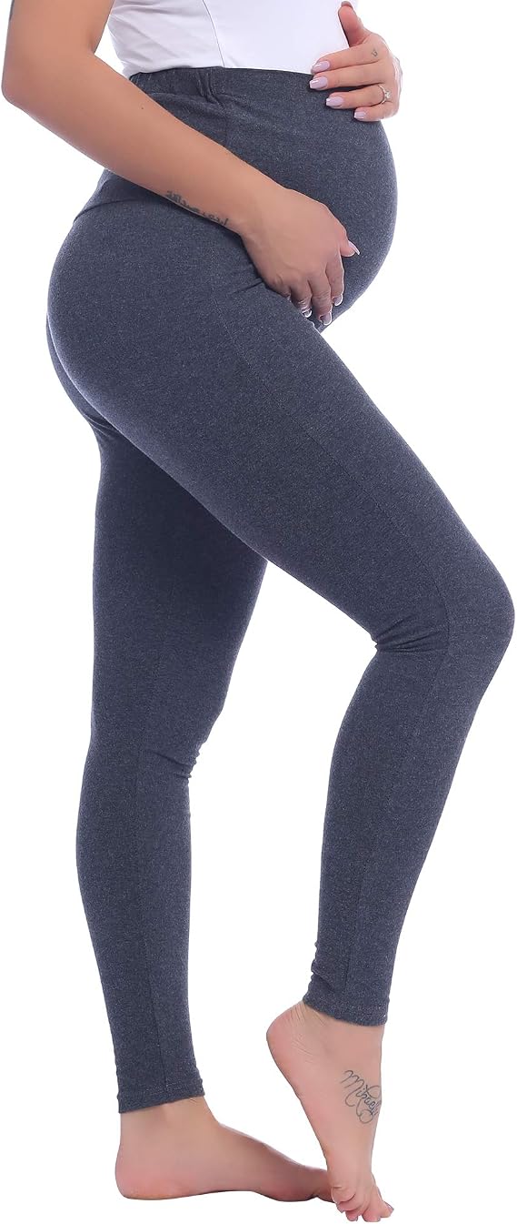 Joyaria Cotton Maternity Leggings Over The Belly Pregnancy Tight Pants