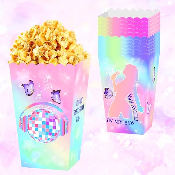 Singer Theme Popcorn Boxes Favor Candy Goodie Packaging Decor Bags | Singer Treat Containers Birthday Wedding Bridal Shower Party Supplies