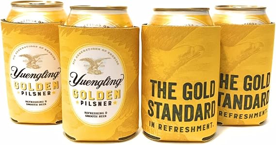 Yuengling Golden Pilsner Can Cooler Insulator - 4 Pack