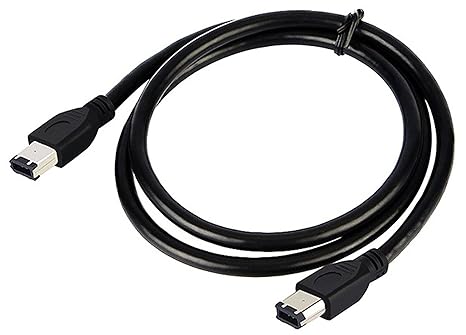 5FT/1.8M FireWire 400 to FireWire 400 6-6 ilink Cable 6 Pin to 6 Pin Firewire DV iLink Male to Male IEEE 1394A Cable(Black)