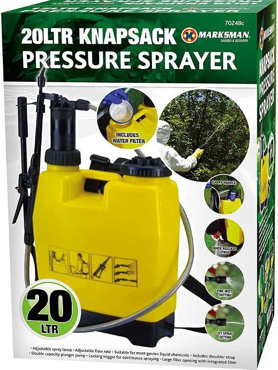 20L Knapsack Pressure Sprayer - Heavy Duty Garden Pump Sprayer for Fertilizers, Herbicides, and Pesticides