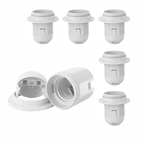 E26 Lamp Holder White Color Candle Bulb Socket Candelabra Socket Replacement 6 pcs