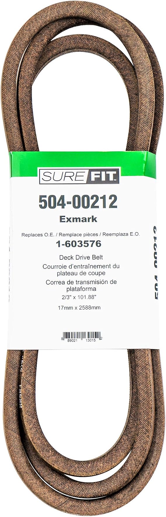 SureFit Deck Drive Belt Replacement for Exmark 1-603576 52" 60" Turf Tracer Turf Ranger Lawn Mowers 1/2" X 101.88"