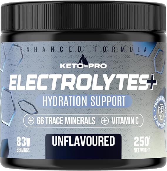 Keto-Pro Keto Electrolytes 250g - 50 Servings | Electrolyte Powder & Salts | Supports Your Fasting, Health & Fitness Goals | Unflavoured