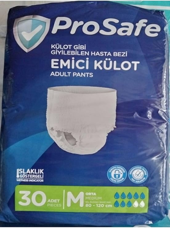 Prosafe Emici Külot Prosafe Hasta Bezi Medıum Orta Boy 85-125 Cm 30 Adet
