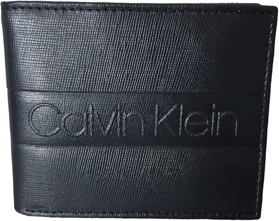 Calvin Klein Men's Genuine Leather Wallet with RFID Protection, Black, Standard, American