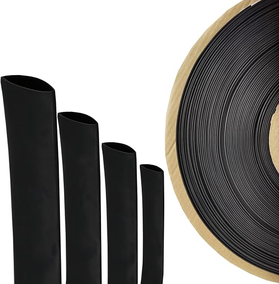 4:1 Heat Shrink Tubing Adhesive Waterproof Glue Insulated Dual Wall Black Heat Shrinkable Tube Sleeve (1/2"- 15 Feet)