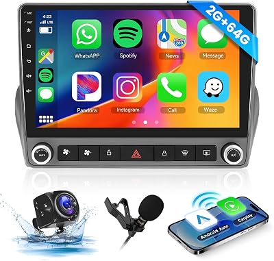 Hodozzy Stereo for Chevrolet Chevy Camaro 2008-2015 with Wireless Carplay Android Auto Mirror Link, 9 Inch Touch Screen Car Radio with GPS,Bluetooth, WiFi, FM RDS Radio,BTSWCDSP