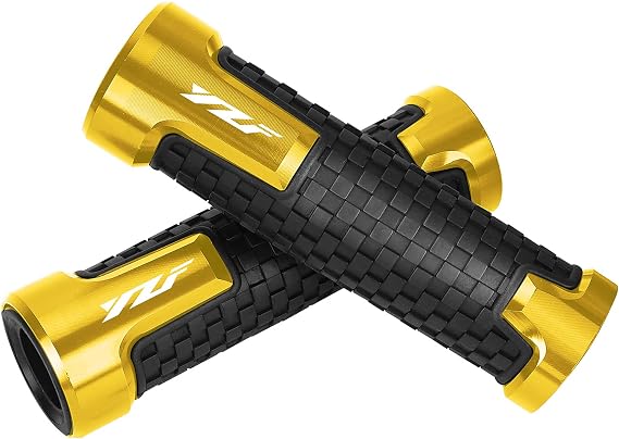 Mocar 7/8" 22mm Motorcycle Handlebar Grips with Grip Ends for Yamaha YZF R1 R3 R6 R15 R25 R125 600R