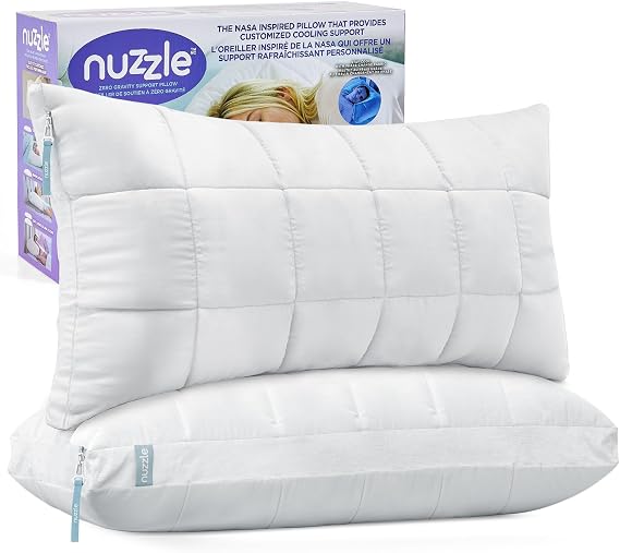 Nuzzle Neck Pillow Adjustable King Size Set of 2,Soft Luxury Hotel Feel | Bed Pillows King Size Set of 2 with Adjustable Height & Firm Feel for Side, Back and Stomach SleepersGift for Women & Men