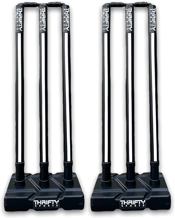 Thrifty Sports Combo of 2 Full Size Set 32" Heavy Plastic Cricket Stump Set (ST BLK)