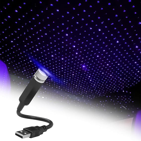 1Pc Blue USB Star Projector, Adjustable Romantic Starry Sky Projector, Portable Atmosphere Decorative Auto Roof Light for Various Occasions, Tools and Home Improvement, Wall Light [Energy Class A]