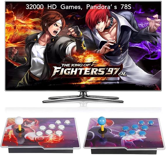 FVBADE 78S Pandora Box Retro Games Arcade Game Console with Two Separate Host for PC & Projector & TV 3D Games 1-4 Players Category Favorite List Save/Search/Hide/Pause/Delete
