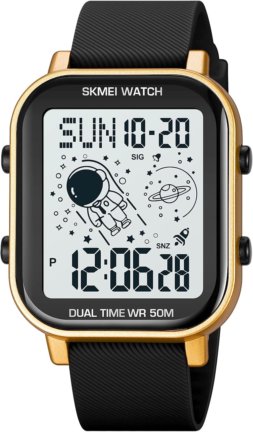 SKMEI Digital Watch Men, Mens Ultra-Thin Digital Sports Watch LED Screen Military Waterproof Wrist Watches for Men Casual Stopwatch Alarm Countdown Army Watch