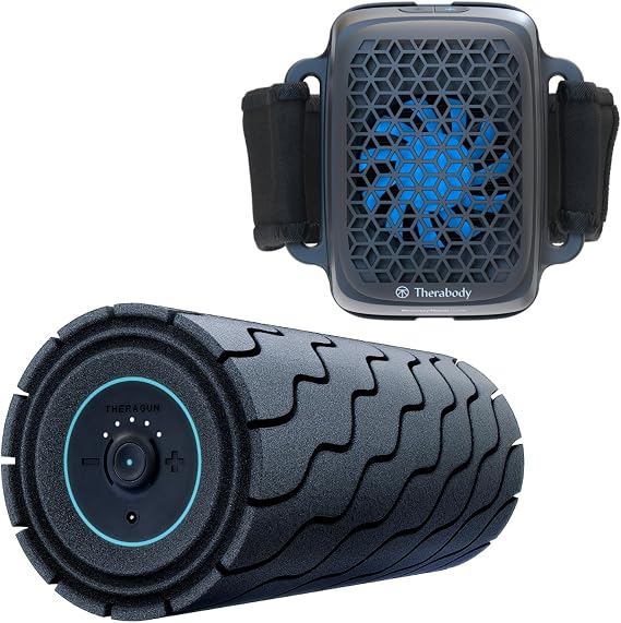 TheraGun Therabody RecoveryTherm Cube Instant Heat, Cold and Contrast Therapy + Therabody Wave Series Waver Roller - High Density Foam Roller for Body and Large Muscles Bundle