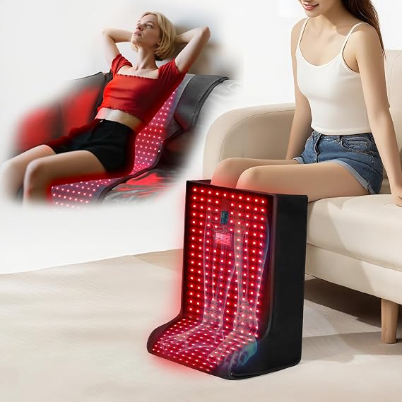 Red-Light-Feet-Legs-Therapy,2025 Upgraded 420 Dual Wavelength LED,4 Modes Infrared Light Therapy Consisting of Adjustable Power and Time Controller,Relieves Foot,Legs and Ankle Pain(14.8*12*18.2IN)