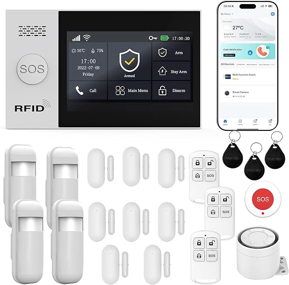 Home Security Systems Alarm System for Home Security GSM/4G+WiFi (21 PCS)