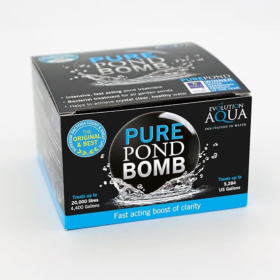 Evolution Aqua Pure Pond Bomb for Crystal Clear Healthy Water, Treats up to 20,000 litres