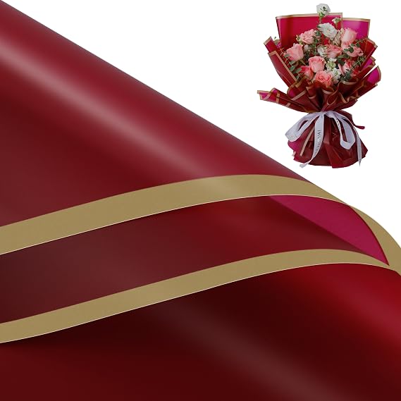 Flower Wrapping Paper Bouquet Paper Wrap,Waterproof Floral Wrapping Paper Red,Floral Paper for Flower Bouquet,Korean Paper Flower Wrap Paper,Gift Wrap Flower Bouquet Wrap,Florist Paper,10 Sheets