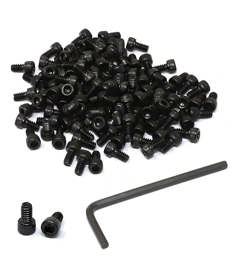 iexcell 100 Pcs #6-32 x 1/4" Alloy Steel 12.9 Grade Hex Socket Head Cap Screws Bolts Kit, Black Oxide Finish