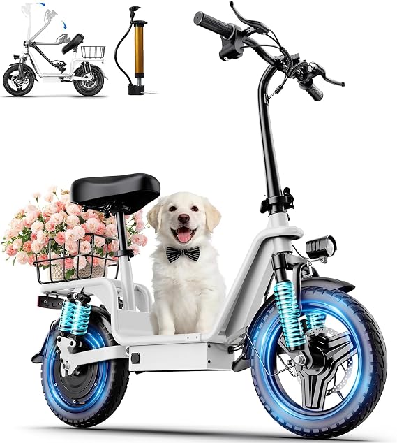 Electric Scooter with Seat for Adults,1800W Peak Power, 42 Mile Long Range, 20MPH, 14" Tires,Off-Road Foldable Commuter E-Scooter with Basket for Pets Dogs and Items, 330lbs Max Load.UL 2272