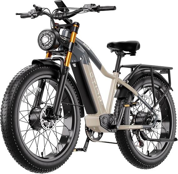 Peak 3000W Dual Motors Electric Bike for Adults 32MPH with 48V 20Ah Battery, 26" x 4" Fat Tire Full Suspension Ebike with Hycraulic Dual Brakes, Mountain E-Bike Spoked/Mag Wheel
