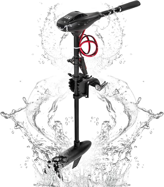 40LBS Electric Outboard Motor, 12V Electric Outboard Trolling Motor Outboard Boat Motors, Retractable Handle Sea Water Outboard Engine Used in Small inflatable boats, Fisheries (L40)