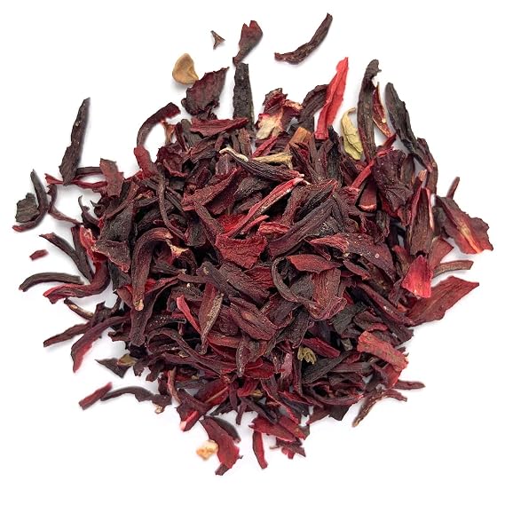 Organic Hibiscus Flower Cut & Sifted, by Herb Co, Hibiscus Sabdariffa, from Germany & Egypt, Kosher, for Hot or Cold Beverages, Tea, Jams, Baked Goods, Soups, Skin & Hair Products, 1 lb
