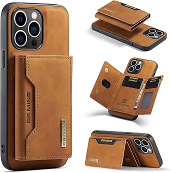 Compatible with iPhone 14 Pro(6.1''),2 in 1 Detachable Back Cover& Leather Wallet Phone Cases , with Card Holder,Leather Pocket Phone Cases (Not Fit for iPhone 14 Pro Max) (Brown)