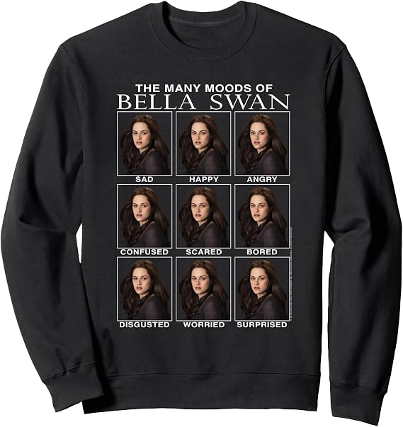 Twilight Saga The Many Moods of Bella Swan Meme Movie Sweatshirt