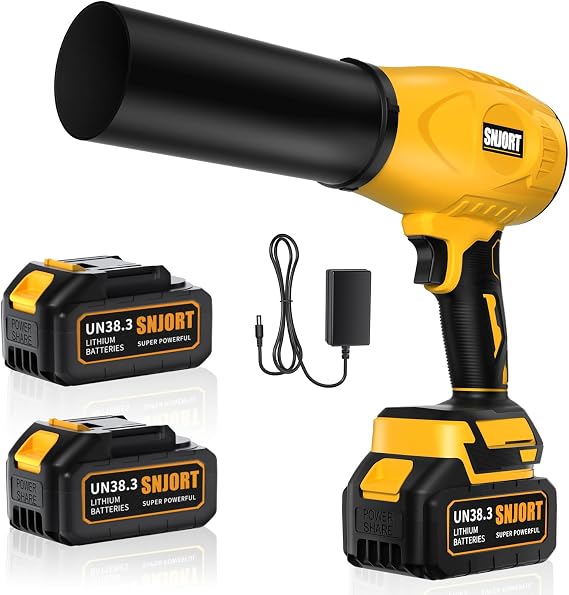 Leaf Blower Cordless, 800,000 RPM, Lightweight Handheld Design,Blower for Patio Cleaning,car Blowing Water, Lawn Care (Bright Yellow)