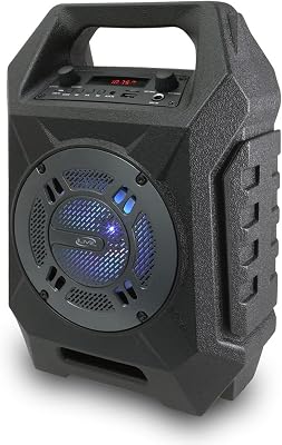 iLive Electronics Wireless Tailgate Speaker, LED Light Effects, Carry Handle, Black ISB408B