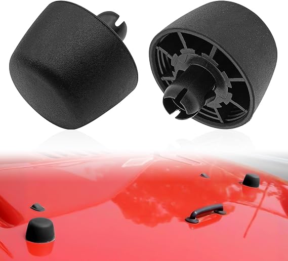 2PCS Black Rubber Hood Bumper Stops for Jp Wrangler JK (2007-2017) - Hood Support Cushion Replacement