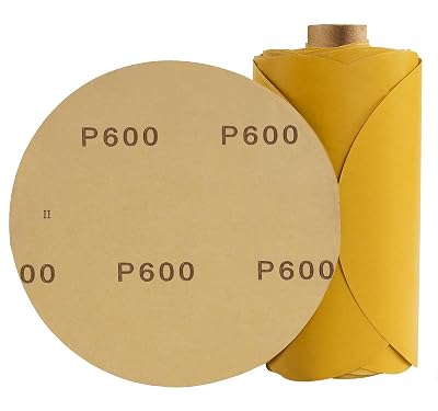 100 PCS 6 Inch PSA Sanding Discs 600 Grit Adhesive Backed Sandpaper Roll Sticky-Back Sandpaper for DA Sander Self Stick Aluminum Oxide Round Automotive Sandpaper with Sticky Back