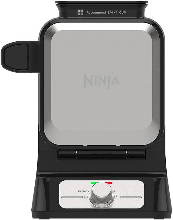 Ninja Belgian Waffle Maker PRO NeverStick Vertical Design, No-Mess Nonstick, 5 Shade Settings + Specialty Mode, Fluffy & Crispy Waffles, Easy Cleanup, BW1001C (Canadian Version)