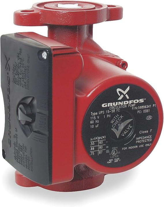 Grundfos UPS15-58FC Cast Iron Circulation Pump with 35.6 Degree Low Temperature