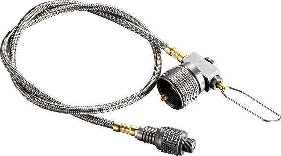 CAMPINGMOON Propane to Butane Camping Stove Adapter with Hose Valve Convert 16oz/1Lb Small Propane Tank to EN417 Lindal Valve Z22/Z21