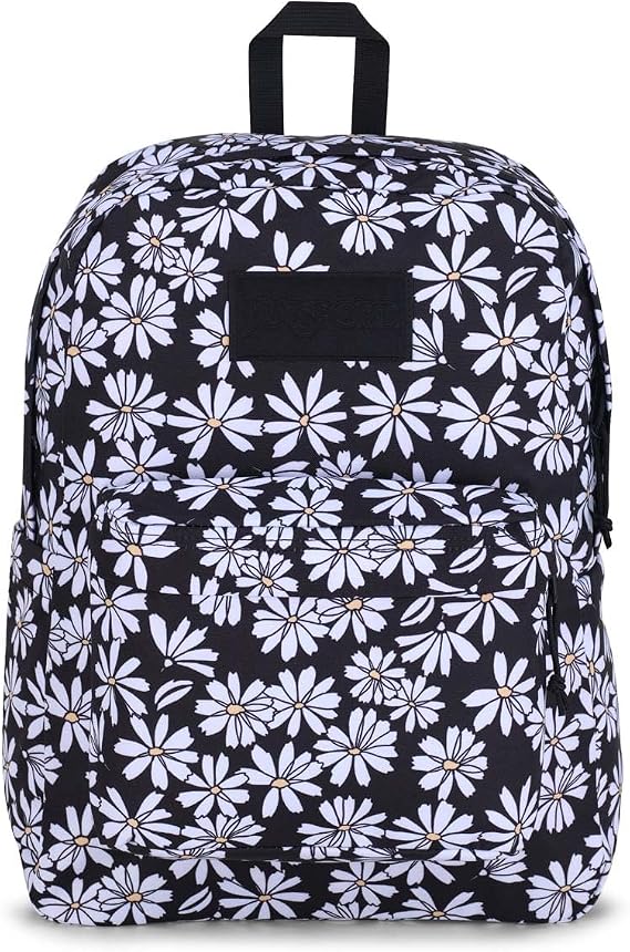 JanSport Superbreak Plus Backpack - Work, Travel, or Laptop Bookbag with Water Bottle Pocket, Punk Pansies Black, One Size, Superbreak Backpack - Durable, Lightweight Premium Backpack