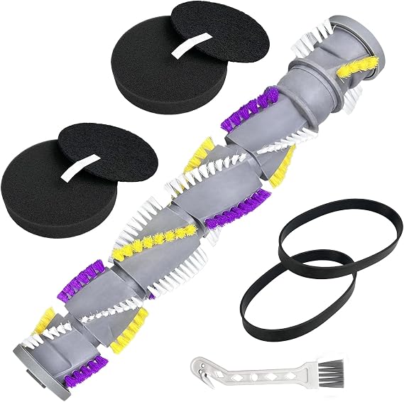 Replacement Vacuum Cleaner Parts Compatible with Bissell Cleanview Swivel Pet Crosswave 2252 2253 2254 2258 2486 2488 2489, 1 Brush Roller, 2 Filters and 2 Belts