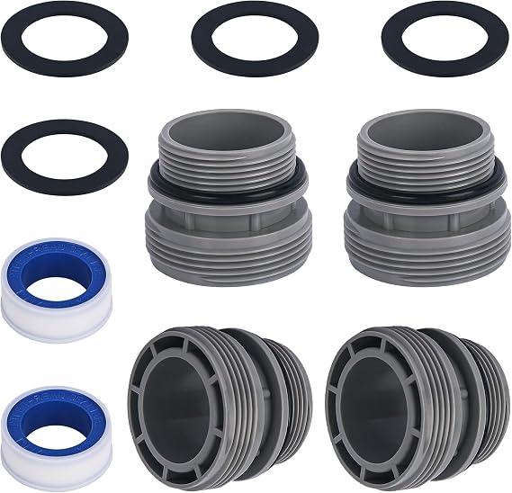 4560 プールフィルターホースアダプター変換キット Intex Hayward Colemanプールフィルターポンプアダプター用、40mmから1 1/2インチ地上プールホースアダプターに対応 4個パック4、グレー