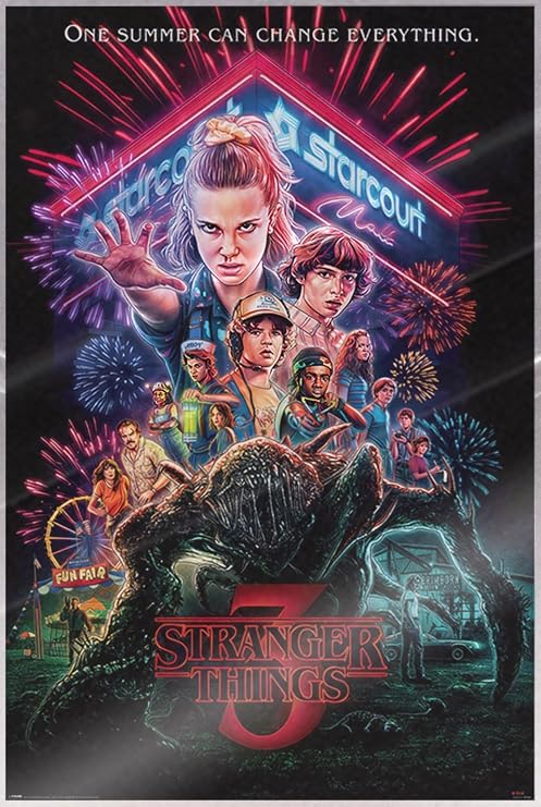 POSTER STOP ONLINE Stranger Things 3 - TV Show Poster (Season 3 - Summer of 85 - Regular Style) (Size: 24" x 36") (Laminated Poster)